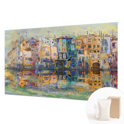 Fotomural decorativo para cabecero de cama con el motivo 'Ciudad mágica'