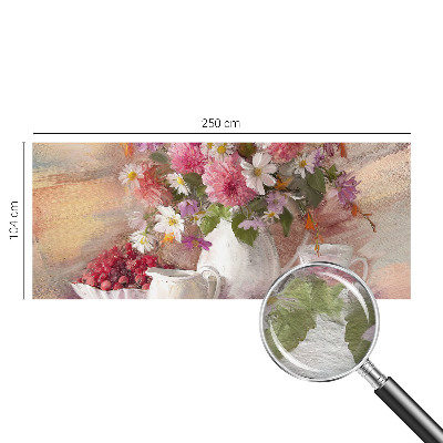 Papel mural con patrón decorativo con estampado de flores silvestres