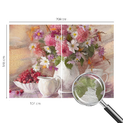 Papel mural con patrón decorativo con estampado de flores silvestres