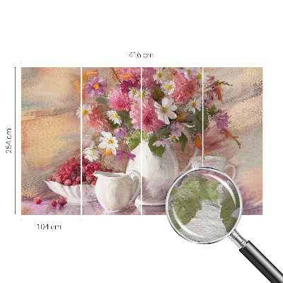 Papel mural con patrón decorativo con estampado de flores silvestres