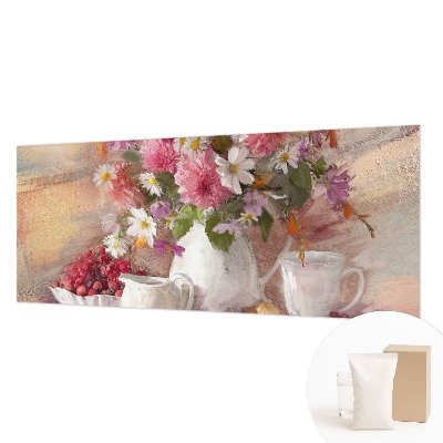 Papel mural con patrón decorativo con estampado de flores silvestres