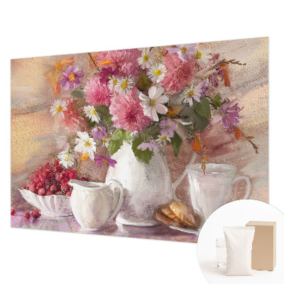 Papel mural con patrón decorativo con estampado de flores silvestres