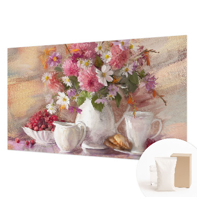 Papel mural con patrón decorativo con estampado de flores silvestres