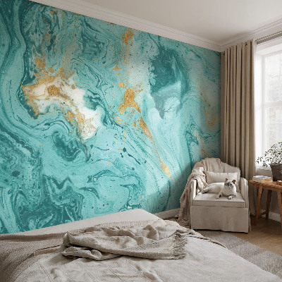 Papel mural texturado decorativo con diseño de olas del mar