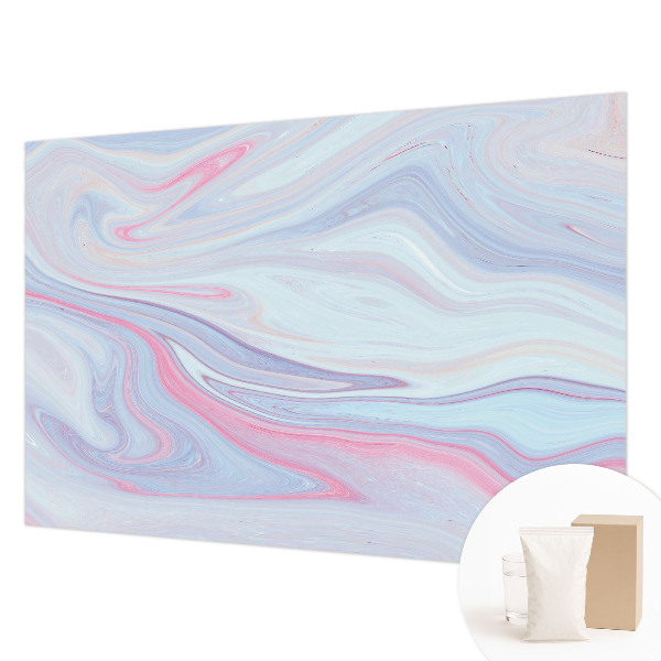 Mural decorativo con un motivo de remolino en tonos pastel