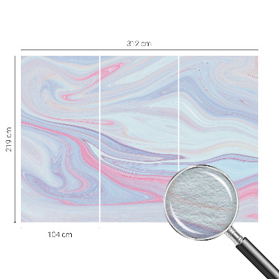 Mural decorativo con un motivo de remolino en tonos pastel