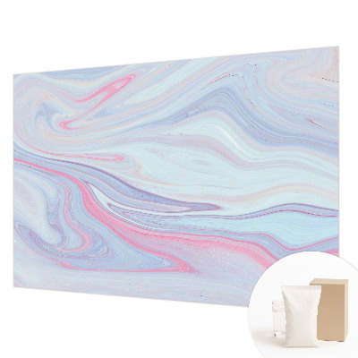 Mural decorativo con un motivo de remolino en tonos pastel