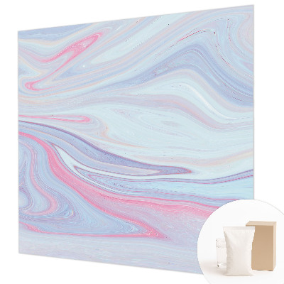 Mural decorativo con un motivo de remolino en tonos pastel