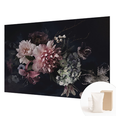 Papel mural con patrón decorativo con un motivo de arreglo floral