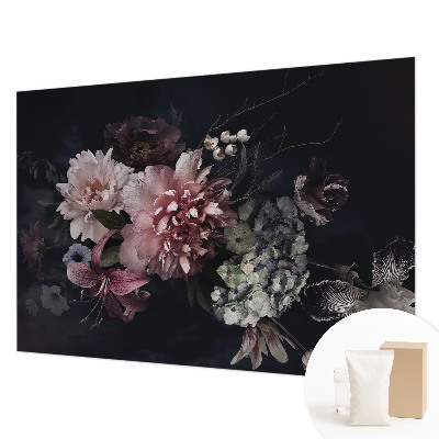 Papel mural con patrón decorativo con un motivo de arreglo floral