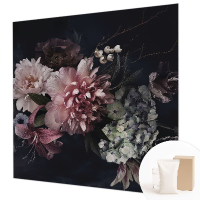 Papel mural con patrón decorativo con un motivo de arreglo floral