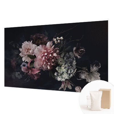 Papel mural con patrón decorativo con un motivo de arreglo floral