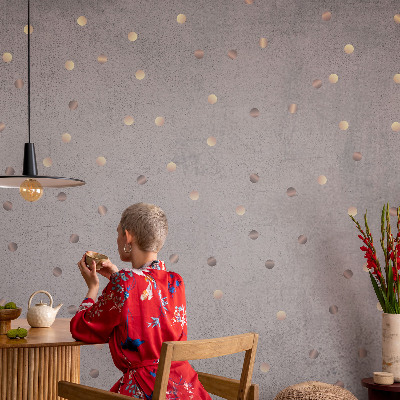 Mural de pared con estampado hermoso con un patrón de puntos simétricos