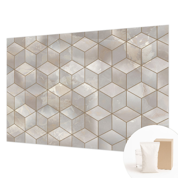 Papel mural texturado decorativo con diseño de mosaico geométrico