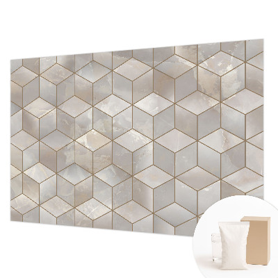 Papel mural texturado decorativo con diseño de mosaico geométrico