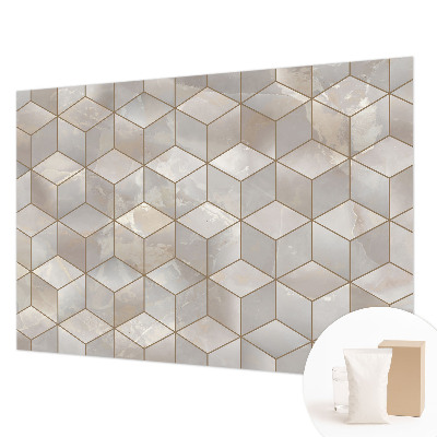 Papel mural texturado decorativo con diseño de mosaico geométrico