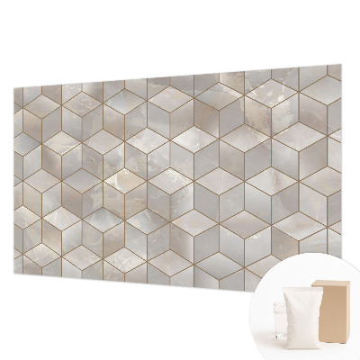 Papel mural texturado decorativo con diseño de mosaico geométrico