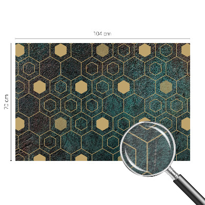 Fotomural decorativo para cabecero de cama con motivo de hexágonos geométricos