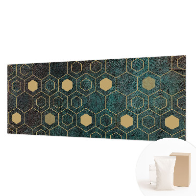 Fotomural decorativo para cabecero de cama con motivo de hexágonos geométricos