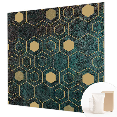 Fotomural decorativo para cabecero de cama con motivo de hexágonos geométricos
