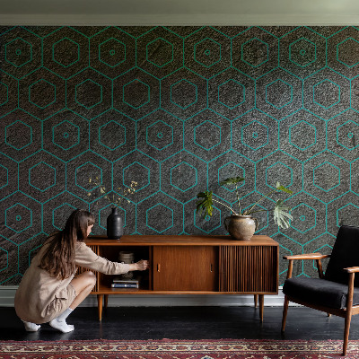 Mural de pared con estampado hermoso con patrón geométrico