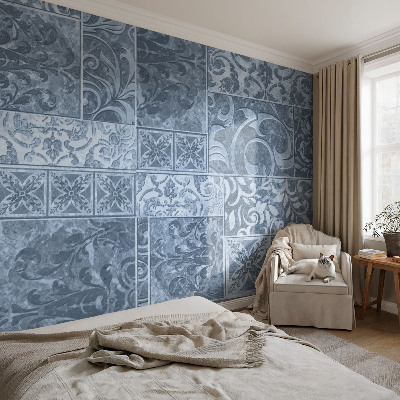 Papel mural con patrón decorativo con motivos de adornos para plantas