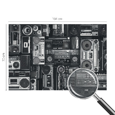 Papel mural texturado decorativo con diseño de radio retro