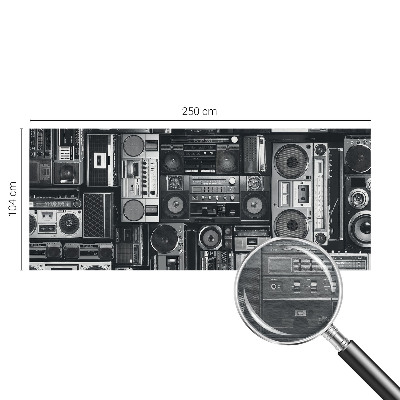 Papel mural texturado decorativo con diseño de radio retro