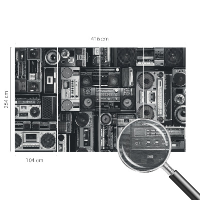 Papel mural texturado decorativo con diseño de radio retro