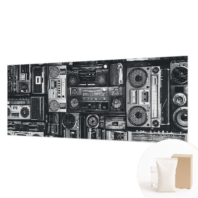 Papel mural texturado decorativo con diseño de radio retro