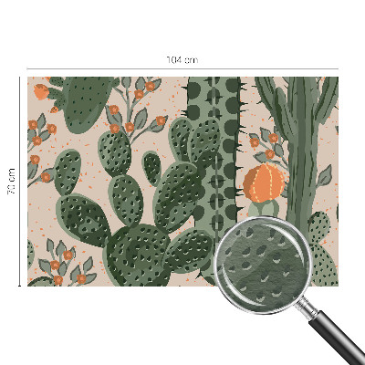 Papel mural con patrón decorativo con motivos de cactus verdes