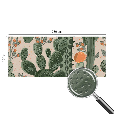 Papel mural con patrón decorativo con motivos de cactus verdes