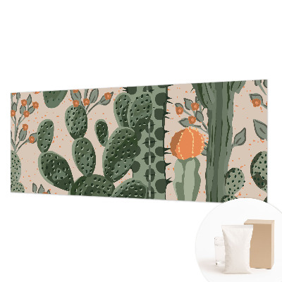 Papel mural con patrón decorativo con motivos de cactus verdes