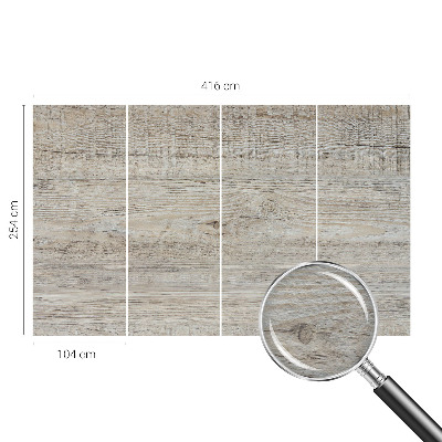 Mural de pared con estampado hermoso con anillos de madera como detalle decorativo