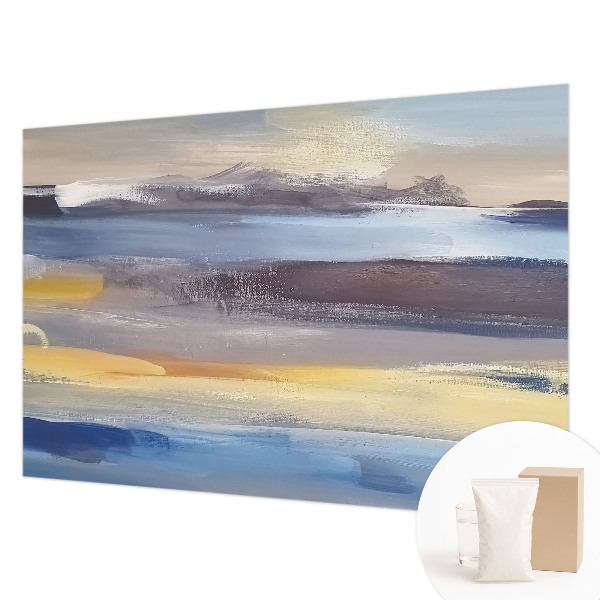 Papel mural con patrón decorativo con un paisaje tranquilo como motivo