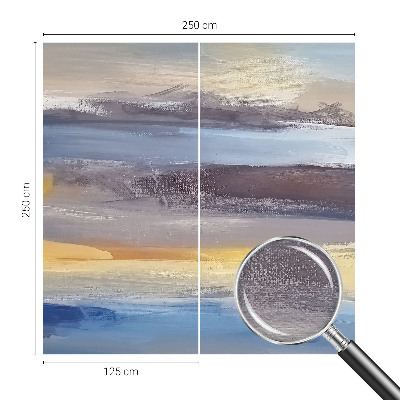 Papel mural con patrón decorativo con un paisaje tranquilo como motivo