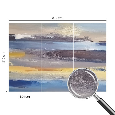 Papel mural con patrón decorativo con un paisaje tranquilo como motivo