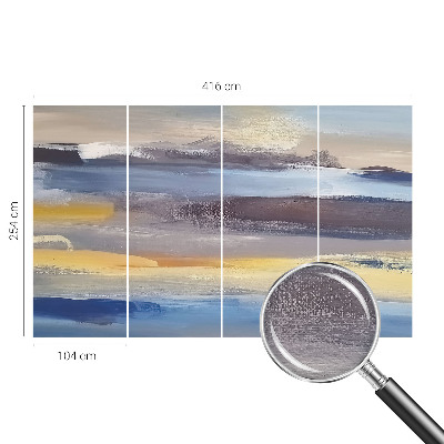 Papel mural con patrón decorativo con un paisaje tranquilo como motivo