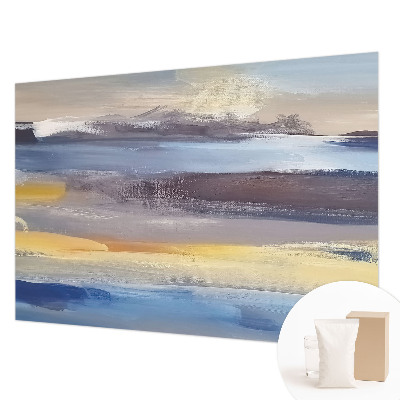 Papel mural con patrón decorativo con un paisaje tranquilo como motivo