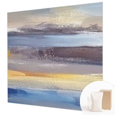 Papel mural con patrón decorativo con un paisaje tranquilo como motivo