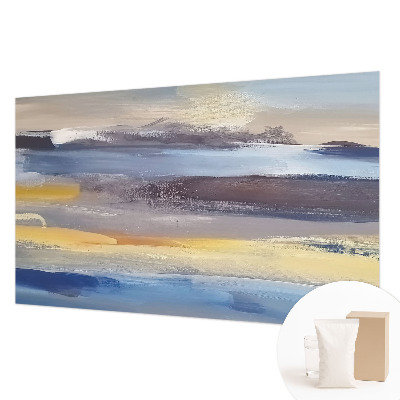 Papel mural con patrón decorativo con un paisaje tranquilo como motivo