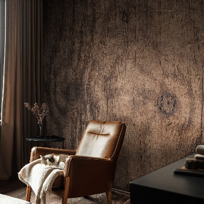 Mural decorativo con diseño de madera rústica