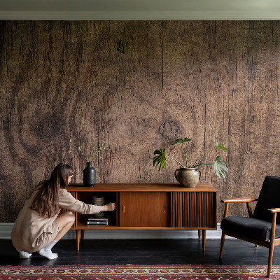 Mural decorativo con diseño de madera rústica