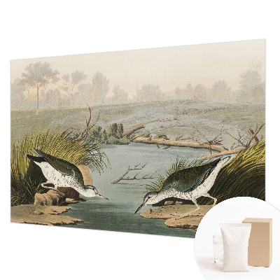 Papel mural texturado decorativo con un motivo de paisaje tranquilo