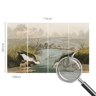 Papel mural texturado decorativo con un motivo de paisaje tranquilo