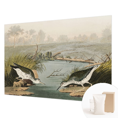 Papel mural texturado decorativo con un motivo de paisaje tranquilo