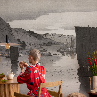 Papel mural con patrón decorativo con diseño «Bahía vespertina»