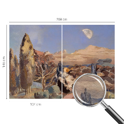 Fotomural decorativo para cabecero de cama con un paisaje forestal