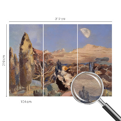 Fotomural decorativo para cabecero de cama con un paisaje forestal