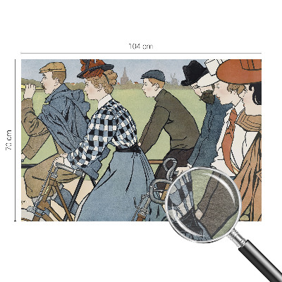 Mural de pared con estampado hermoso con diseño de ciclistas clásicos